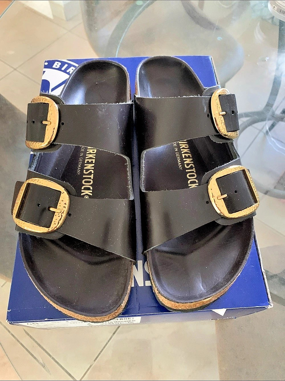 Birkenstock Arizona Big Buckle High-Shine Espresso Sandals US 9.0 N